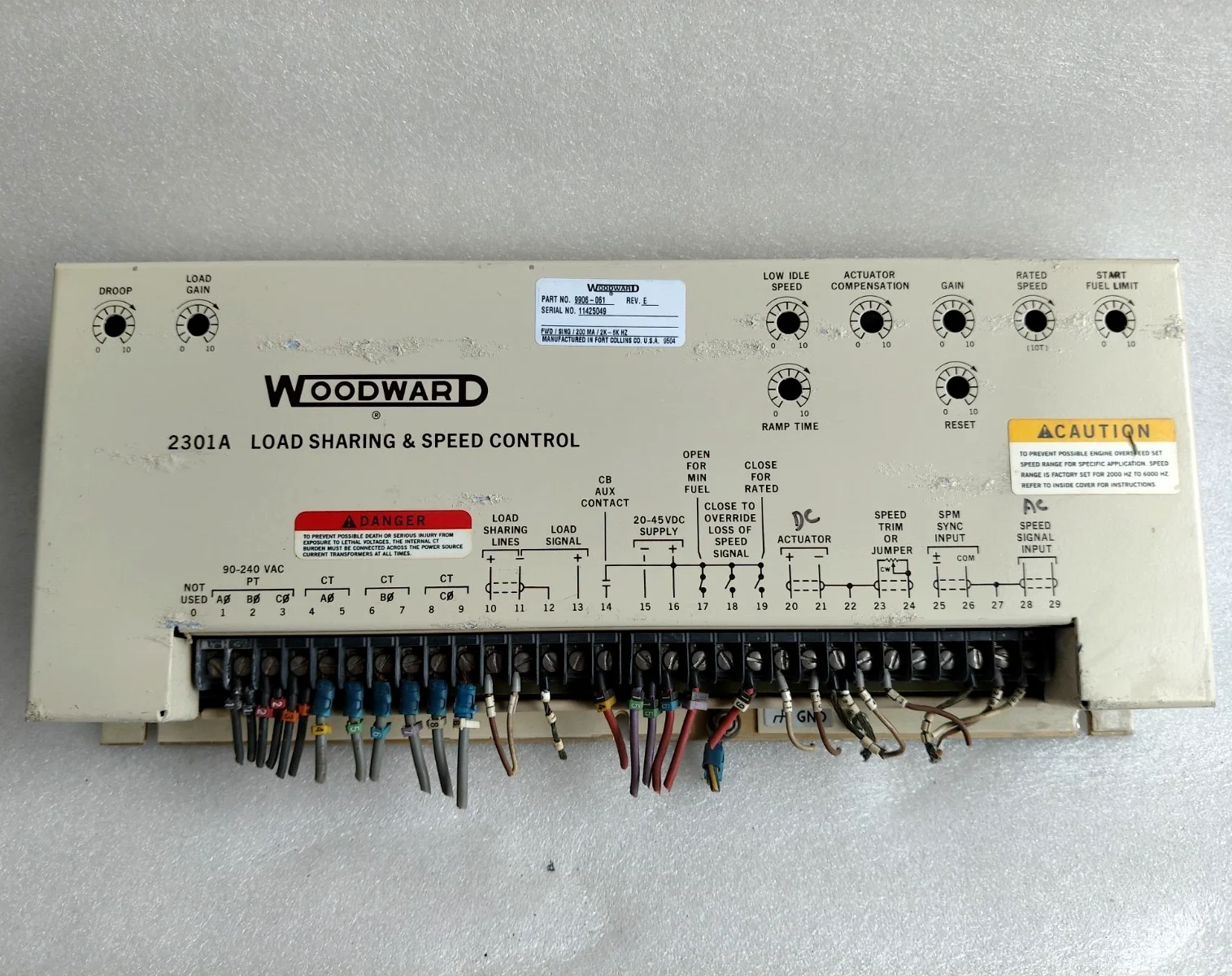 WOODWARD 2301A 9906-061 LOW VOLTAGE LOAD SHARING AND SPEED CONTROL
